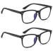 COOLOO Blue Light Blocking Glasses Gaming Computer Glasses Anti Glare Headache Eyes Strain Glasses with Blue Light Filter Super Light Weight Fashion 11-black+black