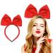 Bow Hairband Cute Girl Red Big Bow Hairband Handmade Fabric bow Hairband Used For Valentine's Day Birthday Party Hair accessories Ladies Role-Playing Headband