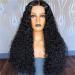 Tianbi 61 cm Curled Wig - Long Loose Lace Closure Brazilian Curly Front Wig for Black Women | Heat-Resistant Virgin Hair - Buy Online on GoSupps.com