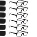 Kerecsen 6-Pack Reading Glasses Blue Light Blocking Spring Hinge Readers for Men Women Computer Eyeglasses 6 Black 1.5 x
