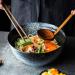 Bowl Creative Ceramic Soup Bowl Round Fruit Bowl Household 1500ml Large Ramen Bowl Japanese Retro Stoneware Tableware Kitchenware