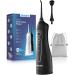 ORACURA Water Dental Flosser Teeth Pick 3 Modes Dental Oral Irrigator Portable & Rechargeable IPX7 Waterproof Electric Water Teeth Cleaner with 2 Jet Tips & 150ml Tank for Home Travel Gum Braces LITE Black