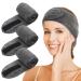 KinHwa 3 Pack Spa Facial Headband Makeup Hair Band Women Skincare Adjustable Microfibre Headband for Washing Face Sports Yoga Darkgray Darkgray 3 count (Pack of 1)