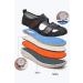 Buy Women's Diabetic Sandals - Adjustable Comfy Slippers for Edema & Plantar Fasciitis | Extra Wide Summer Walking Shoes in Blue - Size 12 - Buy Online on GoSupps.com