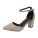 Xtzyglfd fashion spring and summer women sandals thick heel heel buckle buckle monochrome pointed accelerating casual women summer sandals beige 6 UK