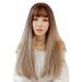 Long Straight Hair Wig - Realistic Korea Design | Light Tea Gradient | 67cm Cold Brown 45cm | International Shipping - Buy Online on GoSupps.com
