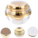 POPETPOP Cream Bottle Refillable Makeup Jars Small Pot Jar Refillable Bottle Empty Sample Container Clear Skincare Makeup Cream Sub Jar Glass Pp Inner Cover Travel Multipurpose 7.1X6X6CM Golden - Buy Online on GoSupps.com