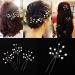 25 Pack Flower Leaf Pearl Bridal Hair Pins Clips - U-Shaped Barrettes with Rhinestone Crystal - Wedding Hair Accessories for Women, Girls, Brides - Buy Online on GoSupps.com
