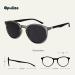 Buy Opulize Met Sunderer Glasses - Slim Round Frame Spring Hinges Scratch-Resistant Tinted Lens UV400 Protection for Men & Women - S60 +2.00 Diopter (1 Pack) Clear Gray Front Black Arms Bundle with S97-2 +2.00 - Buy Online on GoSupps.com