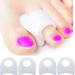 4 pieces white toe separator gel toe stretcher silicone toe protector for overlapping toes hammer toes soft and comfortable