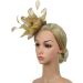 FRCOLOR Fascinator Feather Headband / Clip Party Wedding Royal Ascot Races Hair Accessories Headdress (Golden) - Buy Online on GoSupps.com