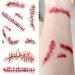 Halloween Temporary Tattoos - 10 Sheets of Zombie Scars & Fake Blood Stickers for Parties - Buy Online on GoSupps.com