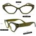 Geometric Cat Eye Oversized Reading Glasses for Women | Green | +1.25 to +3.00 Strength - Buy Online on GoSupps.com