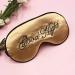 Sleep Cover Silk Soft Plush Eye Cover Adjustable Strap Sleeping Eye Blinder Night Eyeshade Cover for Sweet Sleep Travel Nap Dry Puffy Eye Relax 1PCS Golden
