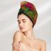 Hair Towel Wrap - Quick Drying Towel Turban with Button | Rose Psychedelic Design - Buy Online on GoSupps.com