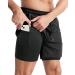 Aolesy Mens 2 in 1 Running Shorts, Workout Gym Athletic Shorts for Men Quick Dry Lightweight Training Shorts with Pockets Black Medium