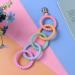 Vicloon Baby Teething Toy Set | Food Grade Silicone Teether Chew Toy for Babies 0-24 Months | Attachable Baby Teether Links in Pink Purple - Buy Online on GoSupps.com