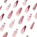 Justotry 24-Piece Rhinestone Coffin Nails - Glitter Ballerina Press-On Fake Nails for Women in Red - Short Artificial Fingernails - Buy Online on GoSupps.com