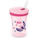 NUK Action Cup Children's Drinking Cup Chameleon Effect 12+ Months Twist Lid with Soft Straw Leak-Proof BPA 230 ml Bird (Pink) Pink Chameleon Effect
