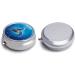 Round Turtle Pill Box | Blue Water Print 3 Compartment Portable Organizer | Decorative Metal Pocket Medicine Case - Style 1 - Buy Online on GoSupps.com