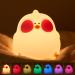 Attivolife Cute Chicken Night Light Kids LED Squishy Lamp Touch Dimmable + 7 Colors + Timer USB Rechargeable Silicone Animal Nursery Bedside Light Best Birthday Christmas Gifts for Baby Girl Boy