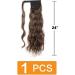 Prinfantasy One Piece Curly Wrap Around Ponytail Hair Extension - Brown Synthetic Wave Long Hairpiece - 24 inch - Buy Online on GoSupps.com