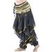 BellyLady Black Tribal Harem Pants for Belly Dance & Halloween - Buy Online on GoSupps.com