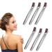 QEQSHQO 6 Pieces Duck Hair Bill Clips Resistant et Durable Curl Clips Sectioning Clips with Styling Comb (4.14 Pouces) (Silver)