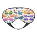 Many Colorful cartoon Dinosaurs Mask for Deep Sleep & Relaxation - Adjustable Soft & Breathable Blindfold for Travel Meditation & More