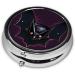 Black Ghost Bat Round Pill Box | 3 Compartment Portable Organizer for Purse & Pocket | Travel & Medication Storage - Buy Online on GoSupps.com