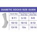 Physicians Approved Diabetic Crew Socks - 6 Pairs, Unisex, Black/Grey/White, Size 9-11 - Buy Online on GoSupps.com