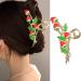 Strawberry Hair Claw Clips for Thick Hair Metal Large Red Strawberry Hair Clips Hair Jaw Acetate Clips Hair Catch Barrette Jaw Clamp Nonslip Hair Accessories for Women Girls