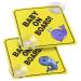 cobee Baby on Board Car Warning Signs 2 Pcs 5"x5" Safety Car Sign with Double Suction Cups Baby in Car Sticker for Car Window Cling Reusable Durable Baby on Board Sticker Decal(Style-D)