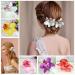12 x Bohemia Orchid Flower Clips - Hawaiian Wedding & Beach Party Hairpins for Women & Girls - Buy Online on GoSupps.com