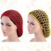 Minkissy 2Pcs Sleeping Hair Nets - Crochet Long Hair Snood Turban for Women & Girls | Red & Yellow - Shop Internationally! - Buy Online on GoSupps.com