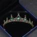 Lurrose Green Crystal Crown Tiara - Elegant Bridal Headpiece with Black Rhinestone Decor for International Shipping - Buy Online on GoSupps.com