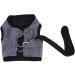 Minkissy 3pcs Bunny Vest Dress for Small Animals | Guinea Pig & Hedgehog Clothes | Soft Ferrope Harness & Lead Vest | Gray & Black - Buy Online on GoSupps.com