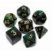 CREEBUY Polyhedral DND Dice Set Glitter Dice for Dungeon and Dragons D&D RPG Role Playing Games Green Mix Black Nebula Dice Black Mixed Green+glitter