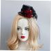 FRCOLOR Womens Headbands Eye Veil Wedding Veil Witch Hats for Women Costumes for Girls Mini Tiara Mini Tea Party Hats for Women Lady Hair Clip Hairpins Red Rose Halloween Miss - Buy Online on GoSupps.com