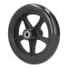 16cm Black PU Wheelchair Wheel Replacement with Metal Ball Bearing Thickened 5-Hole Hub Rollator Solid Wheel Walker Caster Accessory