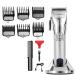 Professional Hair Clipper Professional Hair Clipper for Barber Hair Trimmer for Men Personal Care Shaver LCD Rechargeable Electric Clippers Hair Salon(Silver)