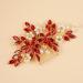 BERYUAN Pearls Rhinestone Flowers Hair Comb Red Teardrop Crystal Rhinestone Wedding Headband Gold Bride Headband Crystal Rhinestone Pearls Wedding Headpiece for Women Girls (RED) - Buy Online on GoSupps.com