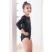 BAOHULU Gymnastics Leotard Toddler Girls Patriotic Sparkle Red Blue Dancewear 5-6 Yrs Black 3/4 Sleeve - Buy Online on GoSupps.com