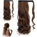 Wavy Ponytail Extension Hair Ponytail Wrap Around Ponytail 23 Inch Synthetic Natural Curly Hairpiece Wrap Around Hair Extensions for Women Daily Use Brown 1pc Brown - Buy Online on GoSupps.com