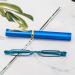 KoKoBin Mini Slim Reading Glasses - Spring Hinge Metal Unisex Visual Aid with Case (Blue +2.0) - Perfect for International Shipping - Buy Online on GoSupps.com