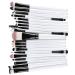 KOLIGHT 20pcs Makeup Brushes Set - Cosmetic Eye Shadow Eyeliner Eyebrow Lip Nose & Foundation Sponges - Black & White - International Shipping Available - Buy Online on GoSupps.com