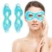 Gel Eye Mask 2PCS Reusable Cooling Eye Mask with Eye Holes Soft Plush Backing Cold Compress Eye Mask Adjustable Hot Cold Therapy Gel Bead Eye Mask for Puffy Eyes Dark Circles Migraines Stress Relief