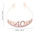Frcolor 40th Birthday Tiara - Rose Gold Crystal Rhinestone Princess Crown for Women - Buy Online on GoSupps.com