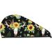 Sunflower Skull Boho Microfiber Hair Towel - Soft Absorbent Quick Dry Wrap for Long Curly & Thick Hair - Buy Online on GoSupps.com