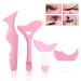 4pcs Eyeliner Guide Tool Multi-Purpose Eyeliner Stencils Wing Tips Eyeliner Eyeshadow Applicators Silicone Marscara Guard for Beginners Eye Make Up Stencil Pads (Pink)
